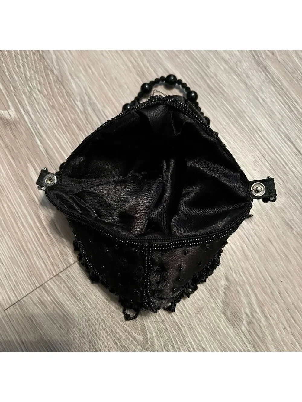 Vtg Whimsigoth Black Beaded Dark Romance Fairy Goth Evening Purse Moni Couture